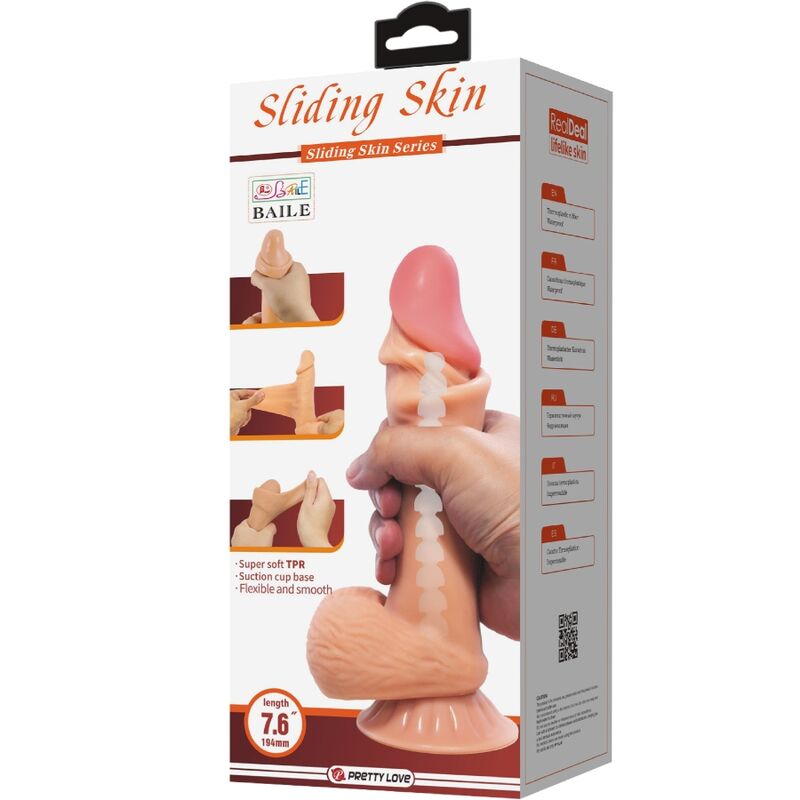 PRETTY LOVE - DILDO REALISTICO SLIDING SKIN SERIES CON VENTOSA SCORREVOLE DELLA PELLE 19,4 CM – Peni realistici – foto 7