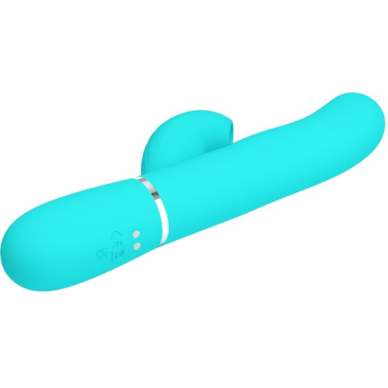 PRETTY LOVE - VIBRATORE MULTIFUNZIONE PERLITA 3 IN 1 G-SPOT VERDE ACQUA – Vibratori di coniglio – foto 4