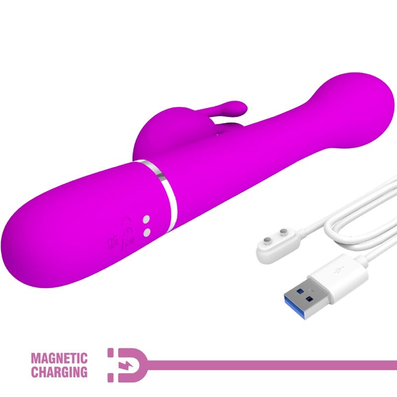 PRETTY LOVE - VIBRATORE DEJON RABBIT 3 IN 1 VIOLA MULTIFUNZIONE – Vibratori di coniglio – foto 8