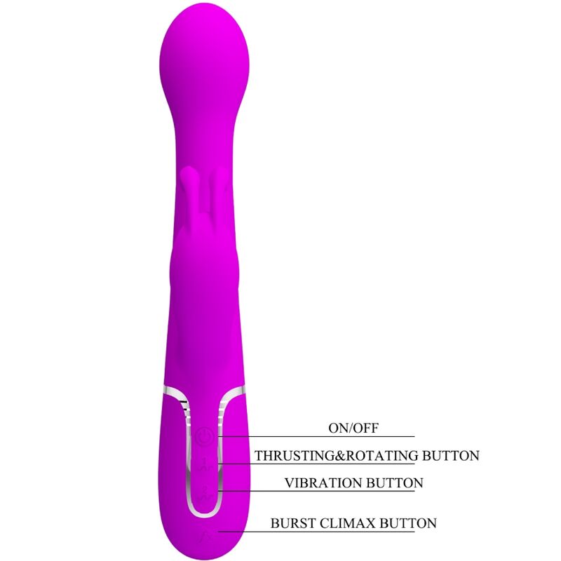 PRETTY LOVE - VIBRATORE DEJON RABBIT 3 IN 1 VIOLA MULTIFUNZIONE – Vibratori di coniglio – foto 9