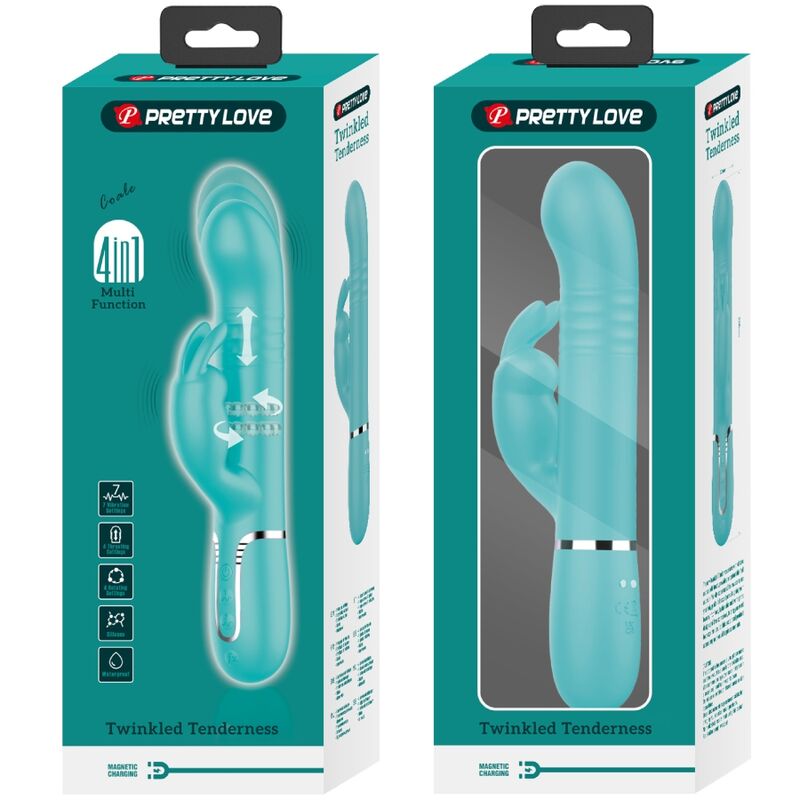 PRETTY LOVE - PERLE VIBRATORE COALE RABBIT VERDE ACQUA – Vibratori a punto G – foto 10