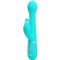 PRETTY LOVE - VIBRATORE DEJON RABBIT 3 IN 1 MULTIFUNZIONE VERDE ACQUA – Vibratori di coniglio