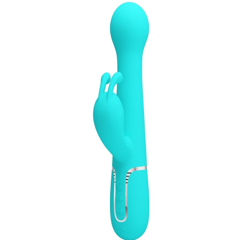 PRETTY LOVE - VIBRATORE DEJON RABBIT 3 IN 1 MULTIFUNZIONE VERDE ACQUA – Vibratori di coniglio