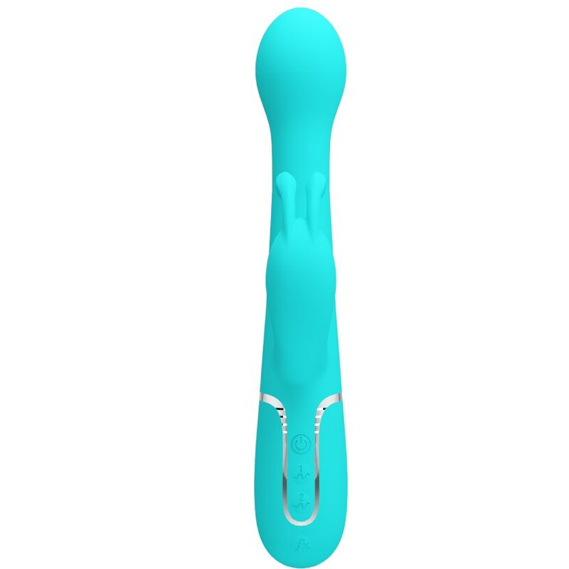 PRETTY LOVE - VIBRATORE DEJON RABBIT 3 IN 1 MULTIFUNZIONE VERDE ACQUA – Vibratori di coniglio – foto 2