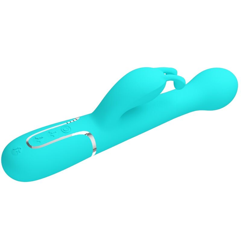 PRETTY LOVE - VIBRATORE DEJON RABBIT 3 IN 1 MULTIFUNZIONE VERDE ACQUA – Vibratori di coniglio – foto 6
