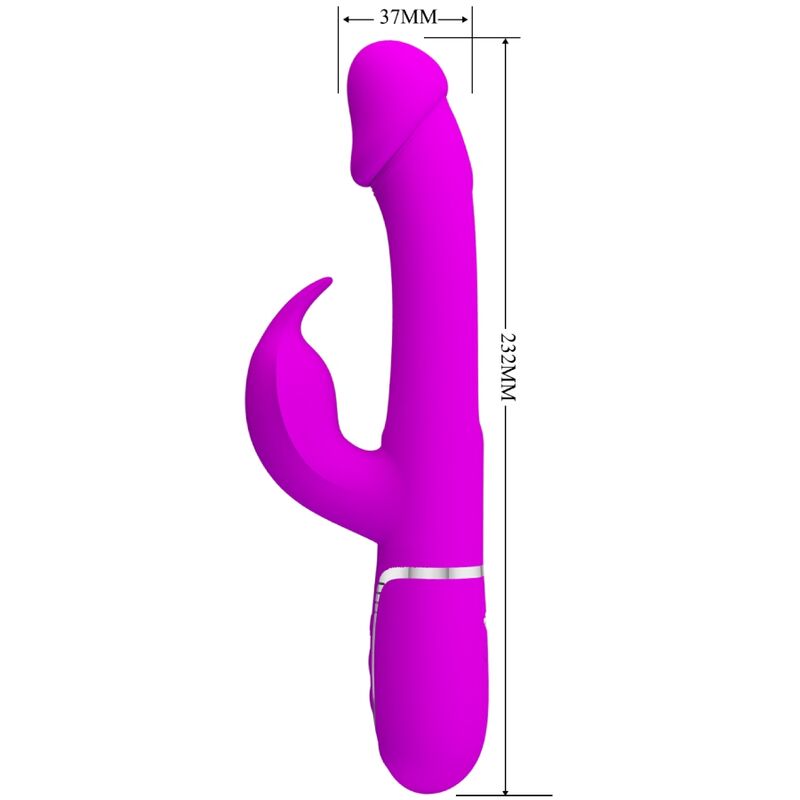 PRETTY LOVE - VIBRATORE DEJON RABBIT 3 IN 1 MULTIFUNZIONE FUCSIA – Vibratori di coniglio – foto 7