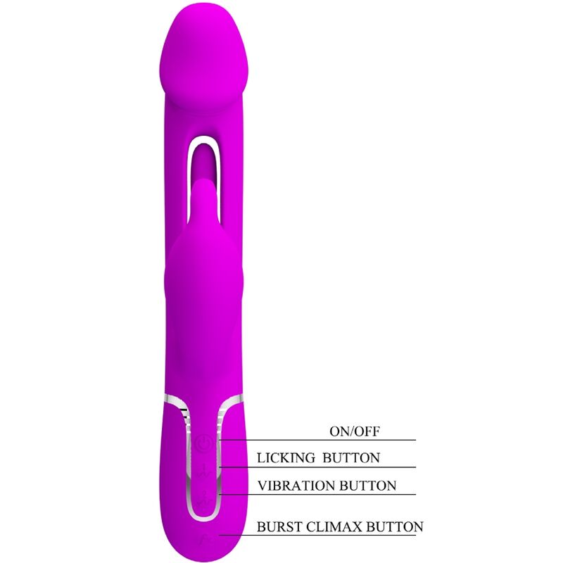 PRETTY LOVE - VIBRATORE DEJON RABBIT 3 IN 1 MULTIFUNZIONE FUCSIA – Vibratori di coniglio – foto 8