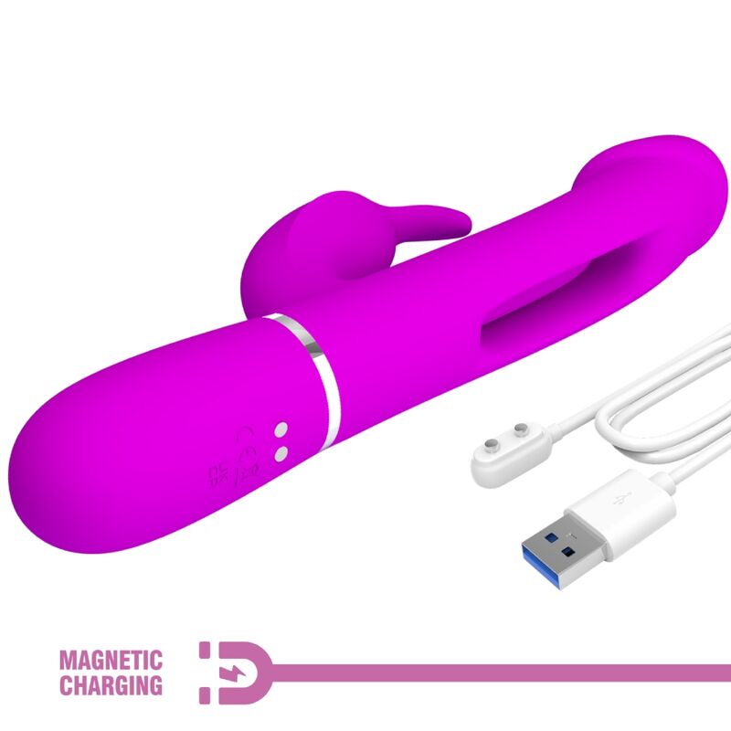 PRETTY LOVE - VIBRATORE DEJON RABBIT 3 IN 1 MULTIFUNZIONE FUCSIA – Vibratori di coniglio – foto 9