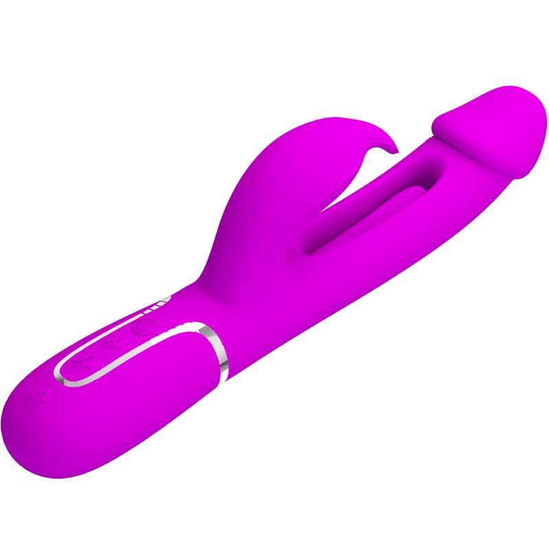 PRETTY LOVE - VIBRATORE DEJON RABBIT 3 IN 1 MULTIFUNZIONE FUCSIA – Vibratori di coniglio – foto 3