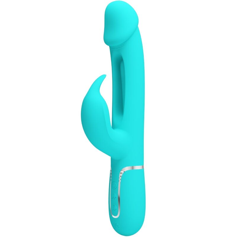 PRETTY LOVE - VIBRATORE DEJON RABBIT 3 IN 1 MULTIFUNZIONE VERDE ACQUA – Vibratori di coniglio