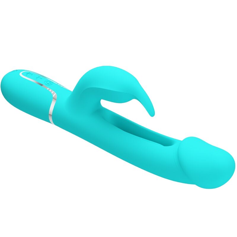 PRETTY LOVE - VIBRATORE DEJON RABBIT 3 IN 1 MULTIFUNZIONE VERDE ACQUA – Vibratori di coniglio – foto 6