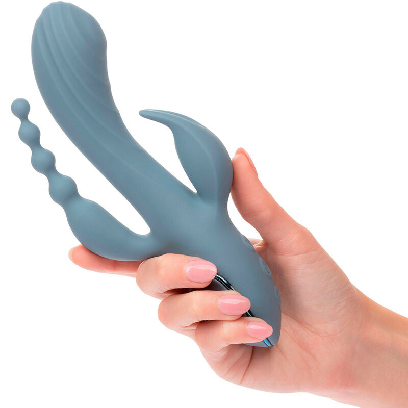 CALEXOTICS - VIBRATORE TRIPLE ECSTASY GRIGIO – Vibratori di coniglio