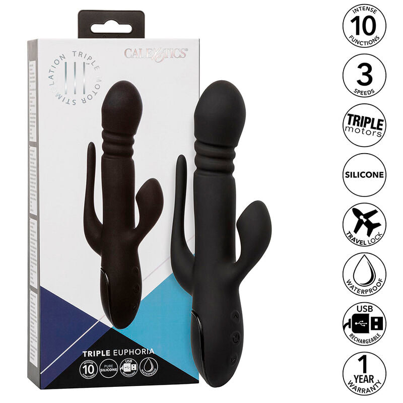 CALEXOTICS - VIBRATORE TRIPLE EUPHORIA NERO – Vibratori di coniglio – foto 2