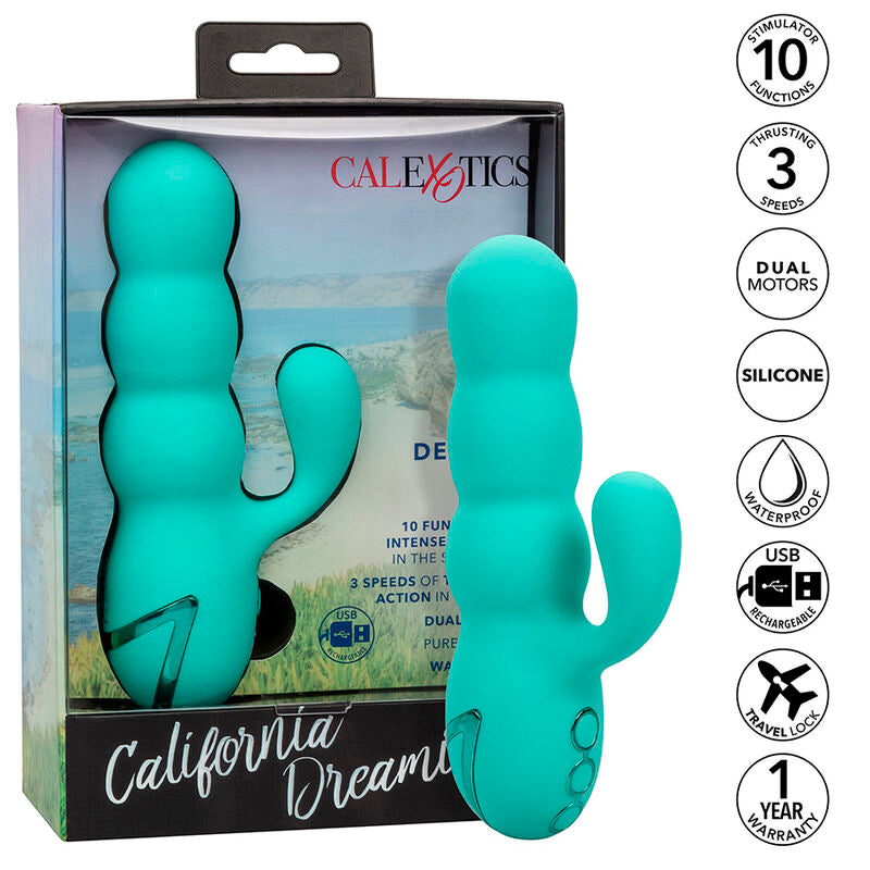 CALEXOTICS - VIBRATORE DEL MAR DIVA RABBIR AQUA GREEN DI CALIFORNIA DREAMING – Vibratori di coniglio – foto 2