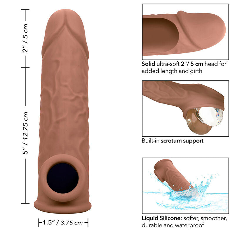 CALEXOTICS - PERFORMANCE MAXX LIFE-LIKE EXTENSION 7 PELLE MARRONE – Copri pene con estensione – foto 11