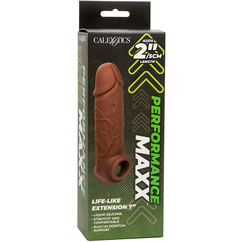 CALEXOTICS - PERFORMANCE MAXX LIFE-LIKE EXTENSION 7 PELLE MARRONE – Copri pene con estensione – foto 12