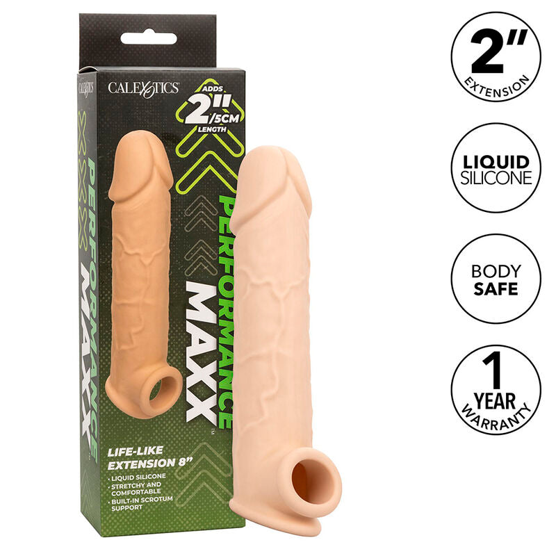 CALEXOTICS - PERFORMANCE MAXX LIFE-LIKE EXTENSION 8 PELLE CHIARA – Copri pene con estensione – foto 2