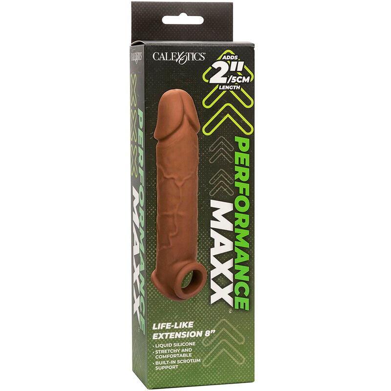 CALEXOTICS - PERFORMANCE MAXX LIFE-LIKE EXTENSION 8 PELLE MARRONE – Copri pene con estensione – foto 12
