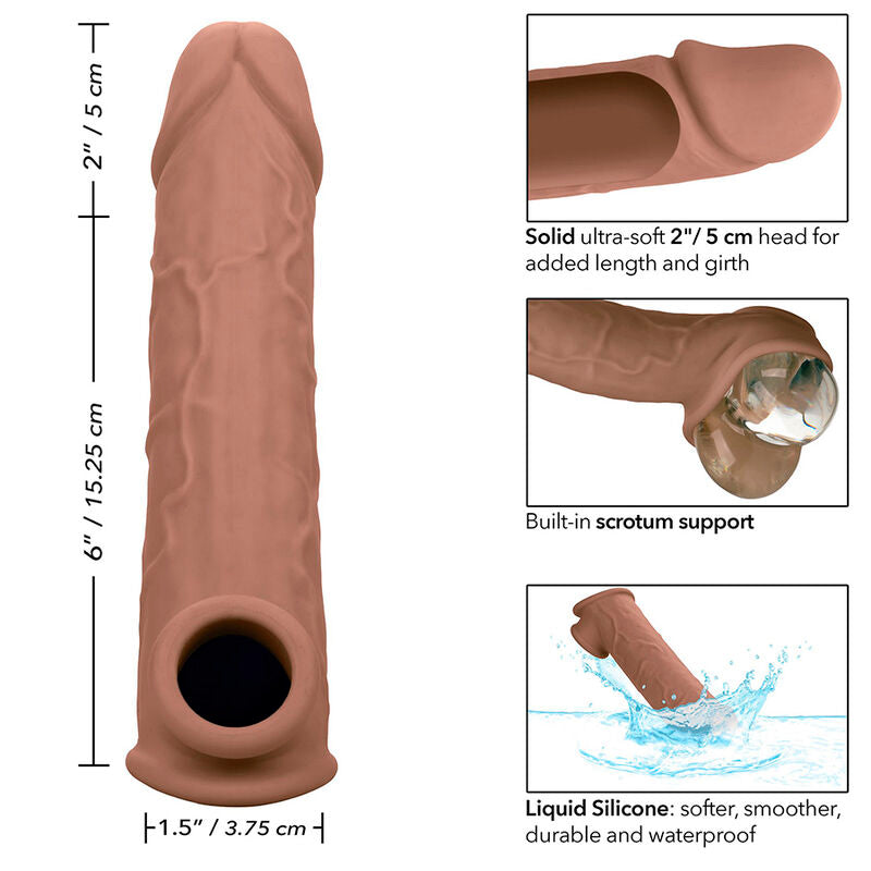 CALEXOTICS - PERFORMANCE MAXX LIFE-LIKE EXTENSION 8 PELLE MARRONE – Copri pene con estensione – foto 11