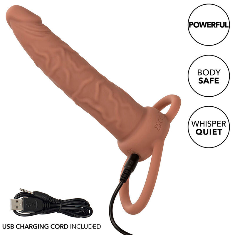 CALEXOTICS - PERFORMANCE MAXX RICARICABILE DOPPIO PENETRATORE MARRONE PELLE – Anelli a doppia penetrazione – foto 14