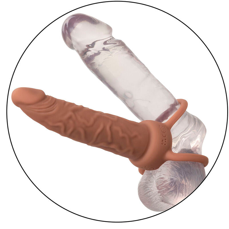CALEXOTICS - PERFORMANCE MAXX RICARICABILE DOPPIO PENETRATORE MARRONE PELLE – Anelli a doppia penetrazione – foto 10