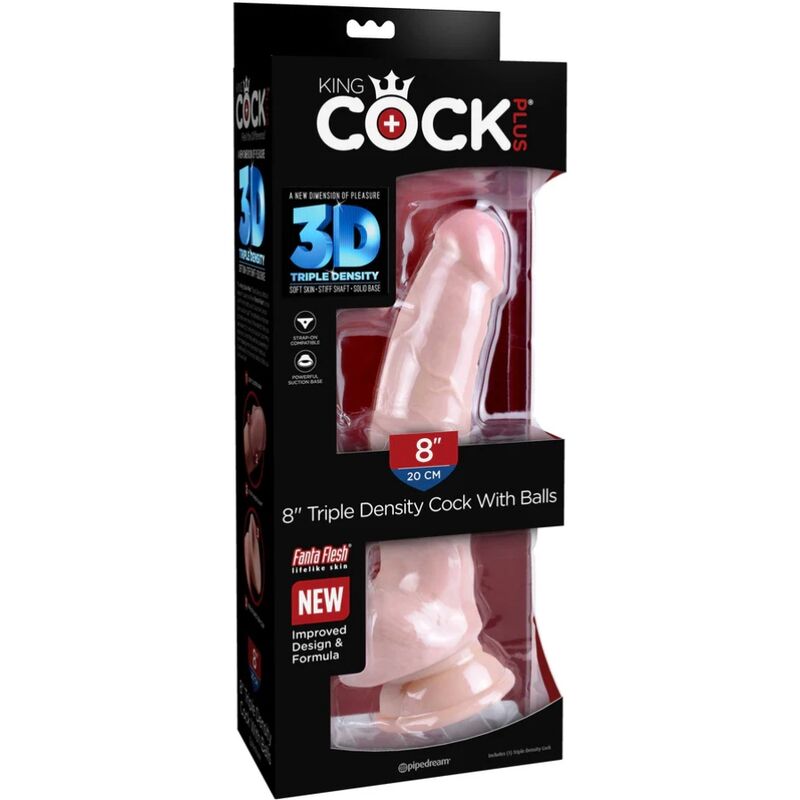 KING COCK - DILDO TRIPLA DENSIT 18.4 CM – Peni realistici – foto 3