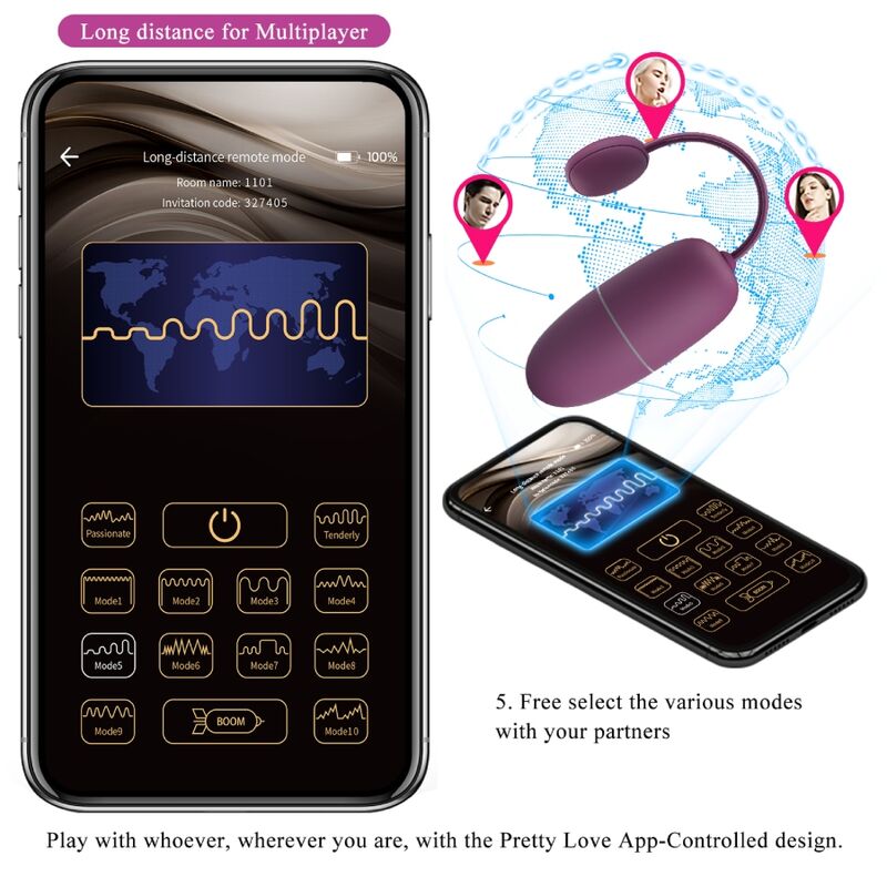 PRETTY LOVE - NYMPH UOVO VIBRANTE APP CONTROLLATO LILA – Vibratori con APP – foto 15