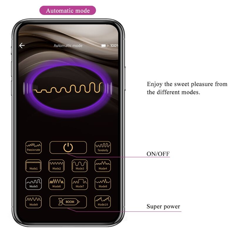 PRETTY LOVE - BAIRD G-SPOT 12 VIBRAZIONI RICARICABILE APP LILA – Vibratori con APP – foto 12