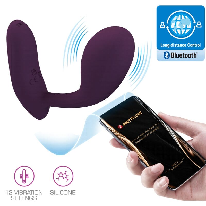 PRETTY LOVE - BAIRD G-SPOT 12 VIBRAZIONI RICARICABILE APP LILA – Vibratori con APP
