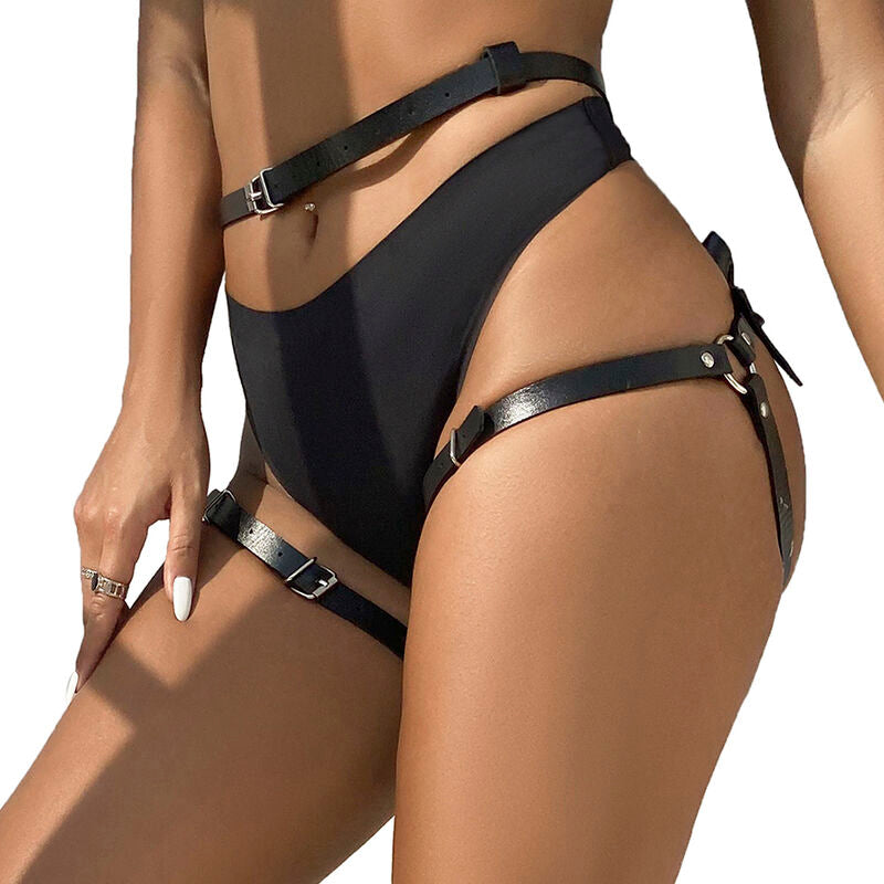 SUBBLIME - PETTORINA IN VITA E GAMBE IN PELLE NERA TAGLIA UNICA – Imbracatura – foto 2