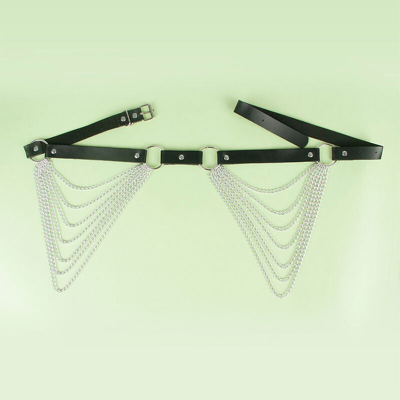 SUBBLIME - CINTURA CON CATENA IN PELLE NERA TAGLIA UNICA – Imbracatura – foto 4