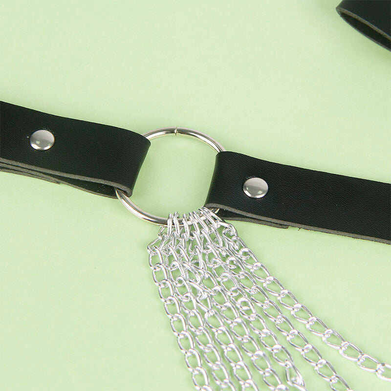 SUBBLIME - CINTURA CON CATENA IN PELLE NERA TAGLIA UNICA – Imbracatura – foto 5