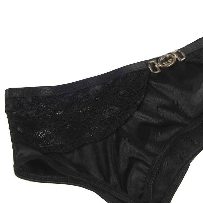 SUBBLIME - SET 3 PEZZI REGGISENO + PERIZOMA + REGGISENO IN PIZZO NERO S/M – Babydoll con reggicalze – foto 7