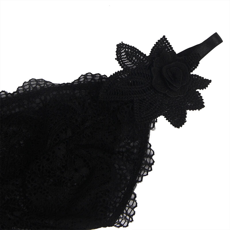 SUBBLIME - BABYDOLL TULLE CON DETTAGLI PIZZO E FIORI NERO L/XL – Babydoll – foto 7