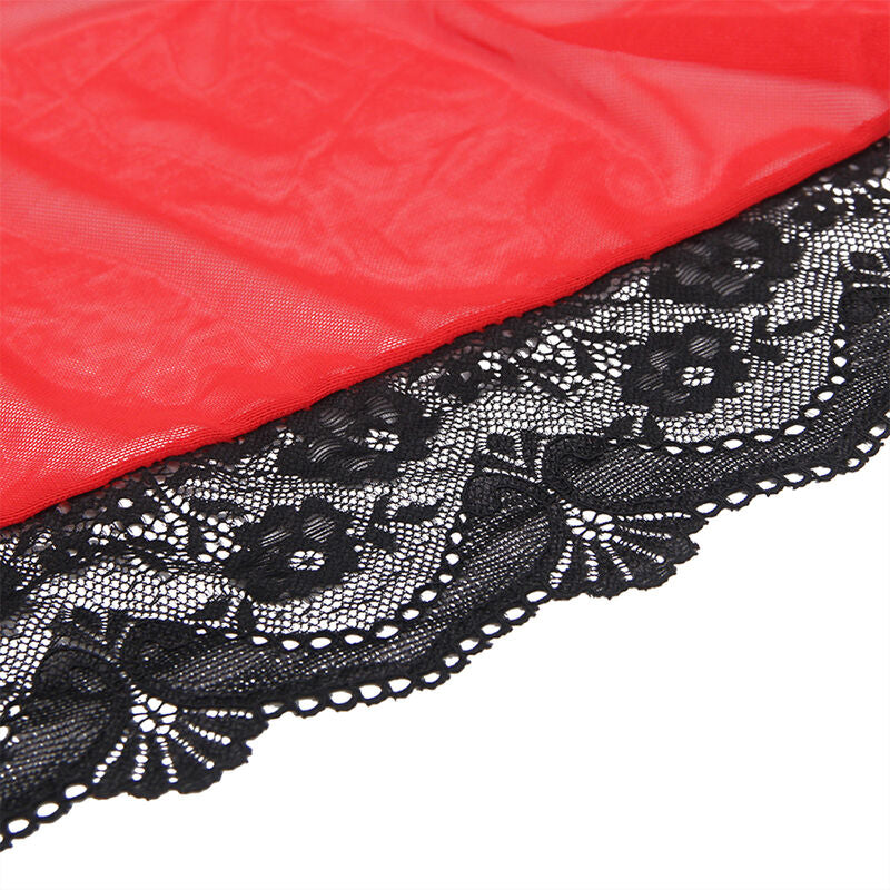 SUBBLIME - VESTAGLIA IN TESSUTO TRASPARENTE CON DETTAGLI IN PIZZO ROSSO L/XL – Vestaglia – foto 8