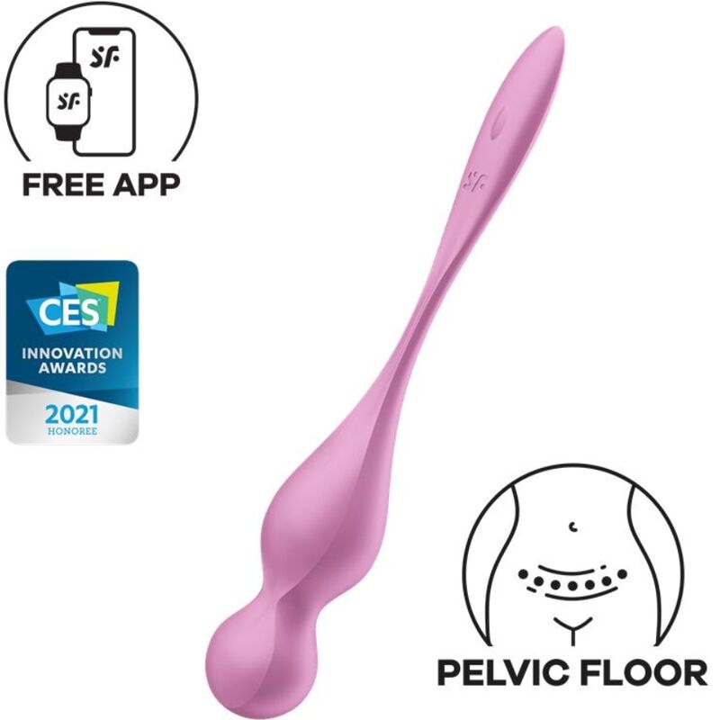 SATISFYER - LOVE BIRDS PALLE VIBRANTI KEGEL ROSA – Sfere di silicone