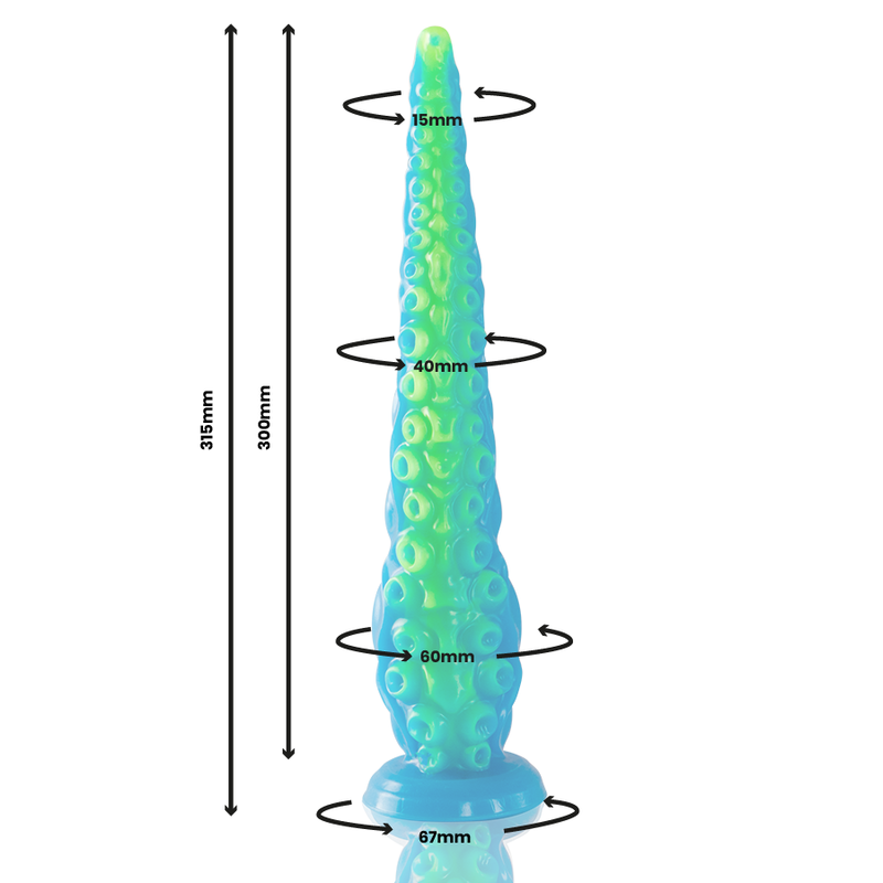 EPIC - DILDO FLUORESCENTE CON TENTACOLI SOTTILI DI SCYLLA DIMENSIONI GRANDI – Falli senza vibrazioni – foto 3