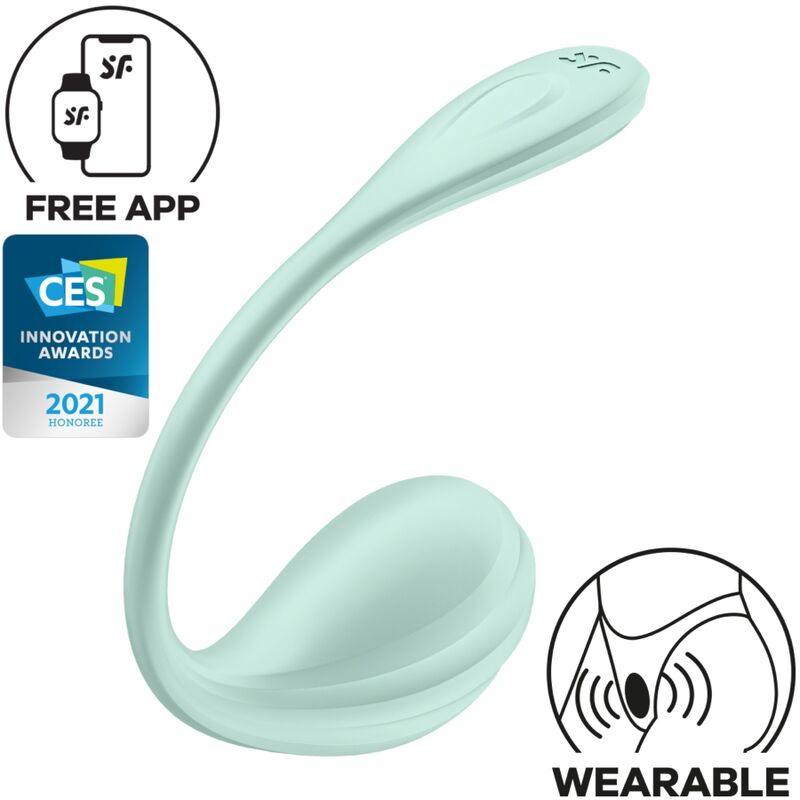 SATISFYER - STIMOLATORE PUNTO G PETALE LISCIO VERDE ACQUA APP GRATUITA – Per il clitoride