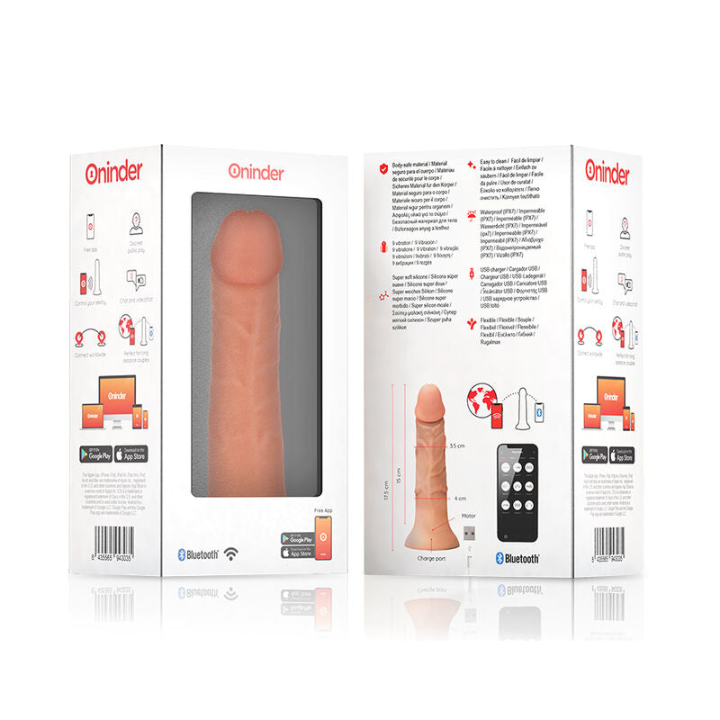 ONINDER - DILDO VIBRATORE PICCOLO BOGOTÁ 9 VELOCITÀ NATURALE 17.5 CM -O- 4 CM - APP GRATUITA – Vibratori con APP – foto 7
