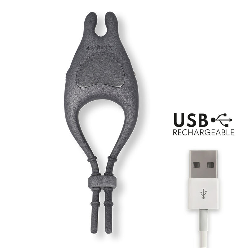 ONINDER - ANELLO VIBRATORE REGOLABILE RICARICABILE PAMPA CON STIMOLATORE CLITORIDE 10 VELOCITÀ - APP GRATUITA – Cockring con vibrazione – foto 3
