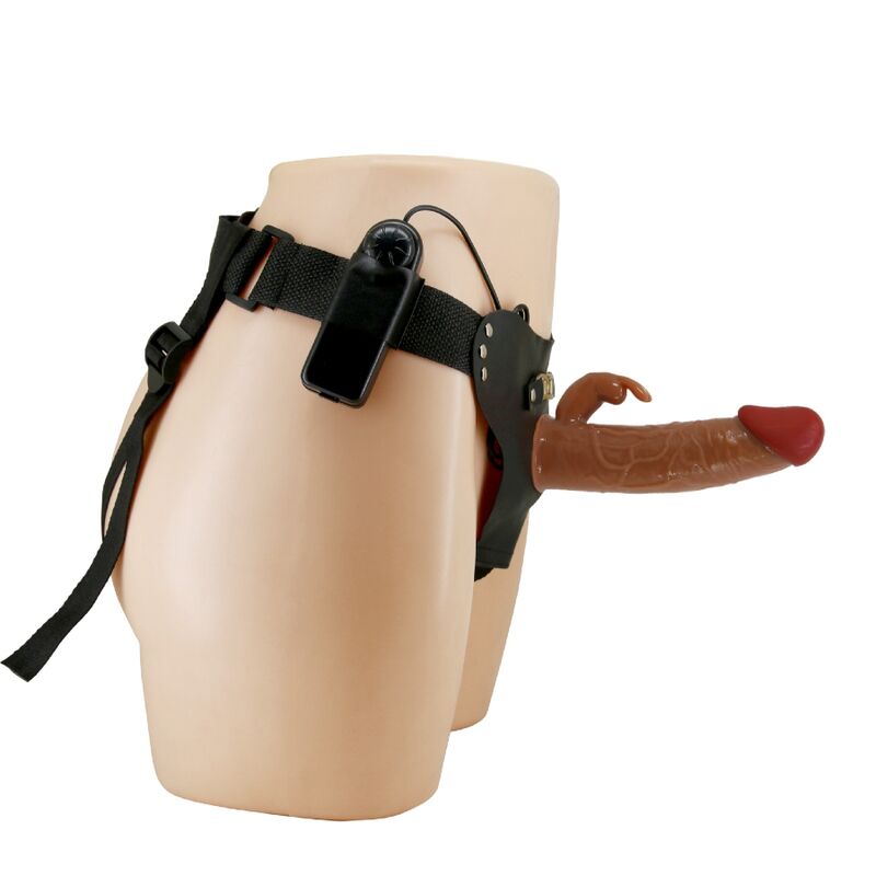 PRETTY LOVE - MARION HARNESS SLIP UNIVERSALE CON DILDO VIBRANTE 19 CM MARRONE – Imbracature a vibrazione – foto 3