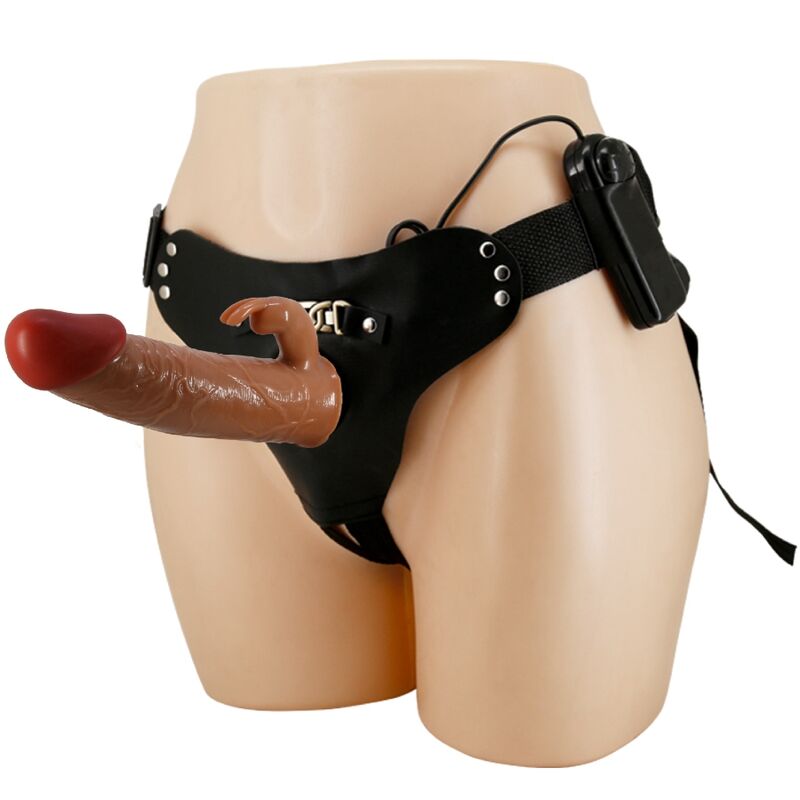 PRETTY LOVE - MARION HARNESS SLIP UNIVERSALE CON DILDO VIBRANTE 19 CM MARRONE – Imbracature a vibrazione