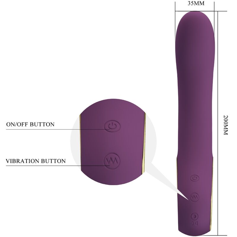 PRETTY LOVE - ETHAN VIBRATORE RICARICABILE VIOLA – Vibratori a punto G – foto 5