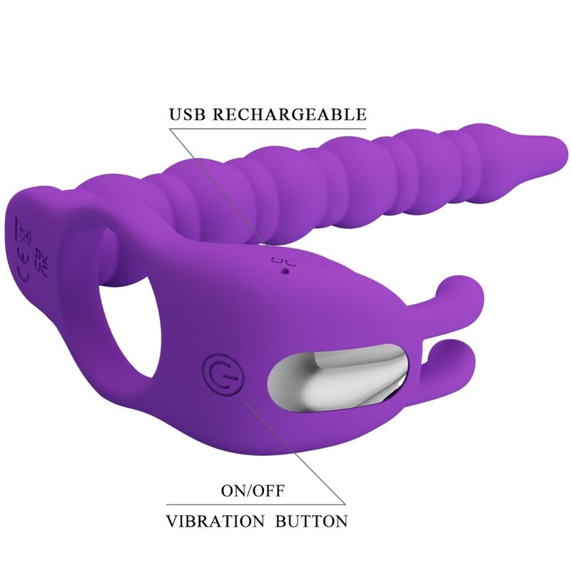 PRETTY LOVE - BLACKNEY ANELLI PER PENE CON SPINA VIBRATORE – Tappi anali – foto 5