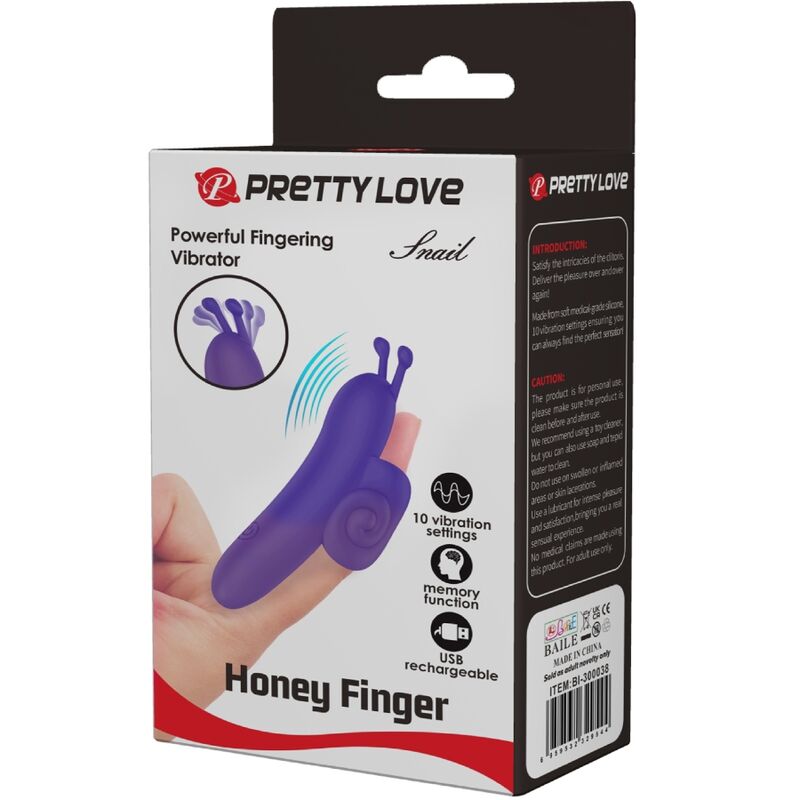 PRETTY LOVE - SNAIL POTENTE STIMOLATORE DELLE DITA VIOLA – Per il clitoride – foto 8