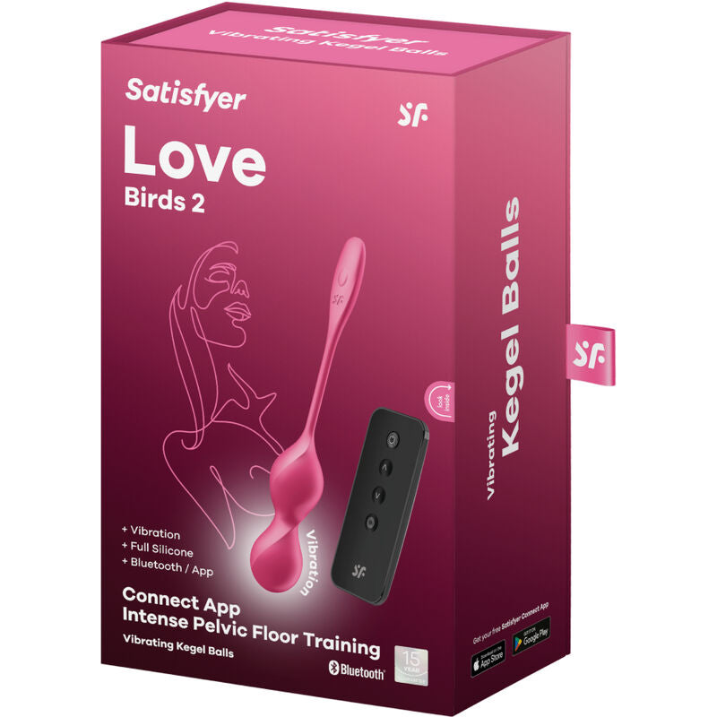 SATISFYER - LOVE BIRDS 2 SFERE KEGEL VIBRANTI + APP GRATUITA – Sfere di silicone – foto 5