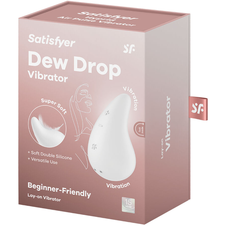 SATISFYER - VIBRATORE GOCCIA DI RUGIADA LAY-ON BIANCO – Vibratori clitoridei da posare – foto 5