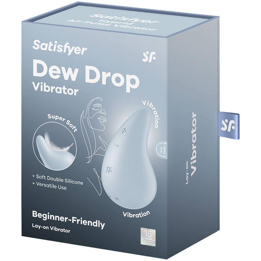 SATISFYER - VIBRATORE GOCCIA DI RUGIADA LAY-ON BLU – Vibratori clitoridei da posare – foto 5