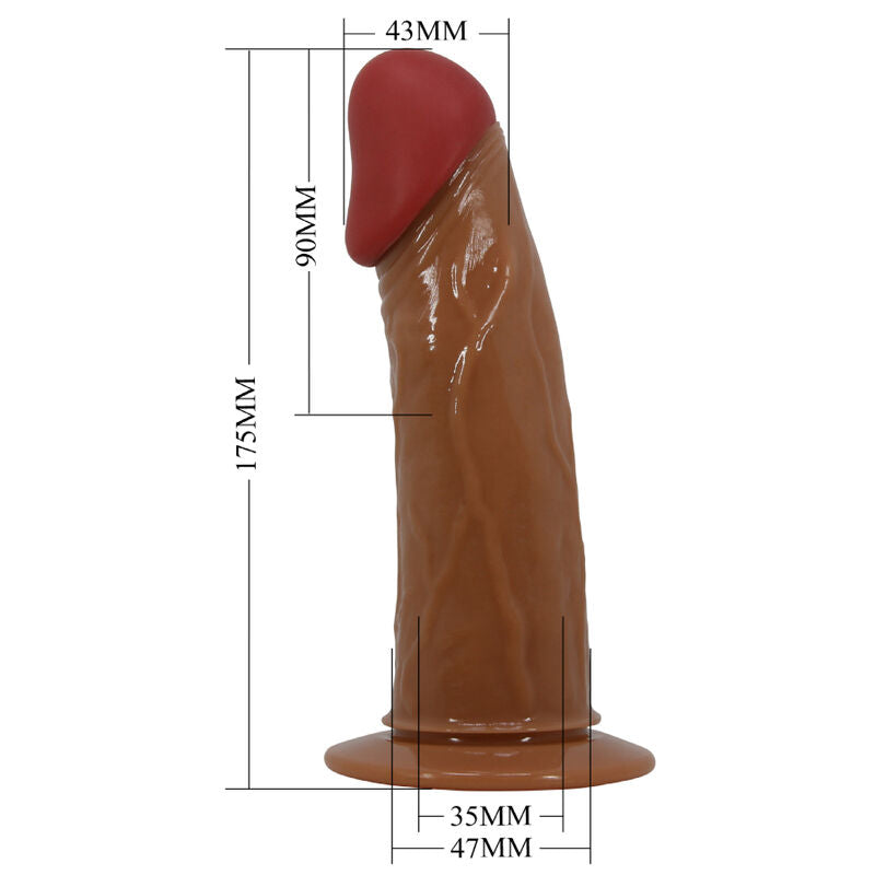 PRETTY LOVE - STARKS IMBRAGATURA SLIP DILDO VIBRAZIONE MULTI-SPEED 17,5 CM MARRONE CHIARO – Imbracature a vibrazione – foto 6