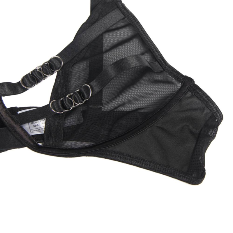 SUBBLIME - SET DUE PEZZI DI REGGISENO TRASPARENTE E STRISCE S/M – Reggiseno e slip – foto 5